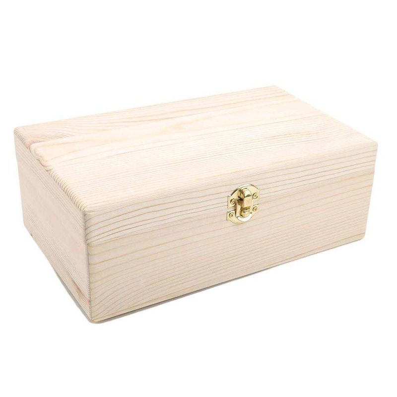 Festival Keepsake Vintage Hinged Lidded Wooden Box Unfinished Multifunctional