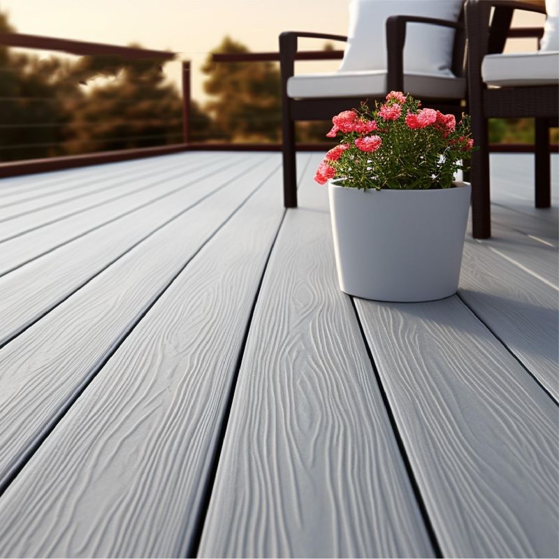 WPC/BPC Teak Color WPC Terrace Outdoor Fireproof Capped Wood Fiber Waterproof High Quality Composite Decking Anti-slip