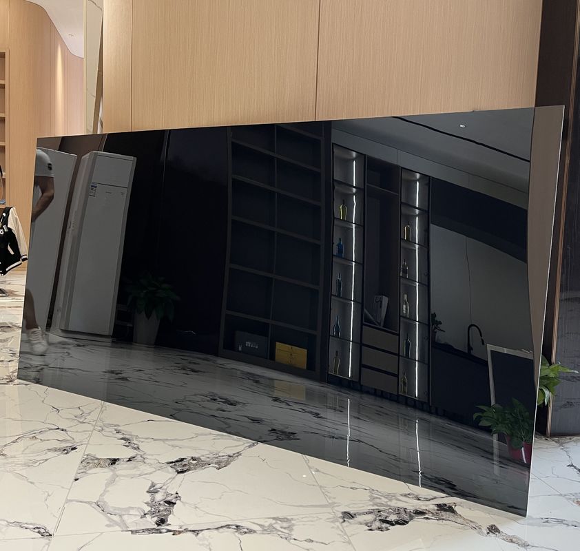 Interieur Bamboe Houtskoolvezel Hout fineer Metalen textuur Vaste spiegel PVC wandpanelen