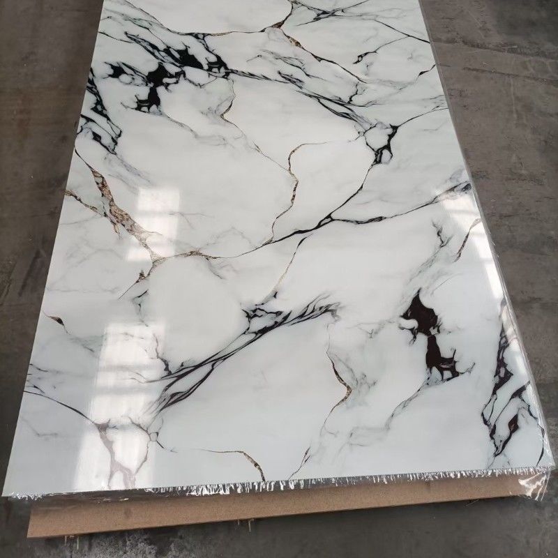 UV Board PVC Laminate Sheet 1220*2440mm Interior Decoration Marble Wall Covering Panel