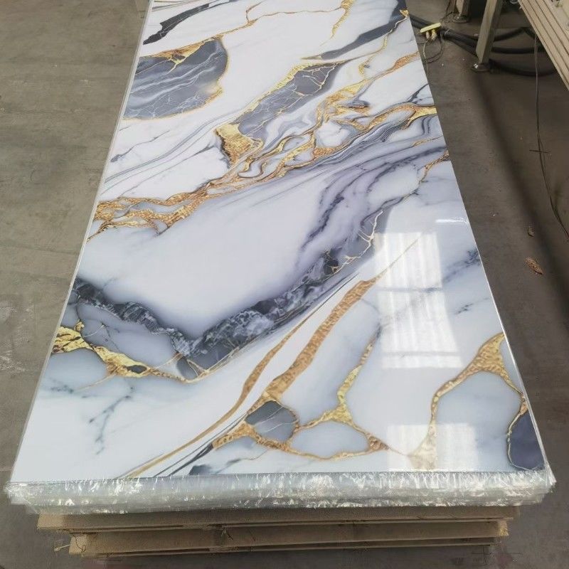 UV Board PVC Laminate Sheet 1220*2440mm Interior Decoration Marble Wall Covering Panel