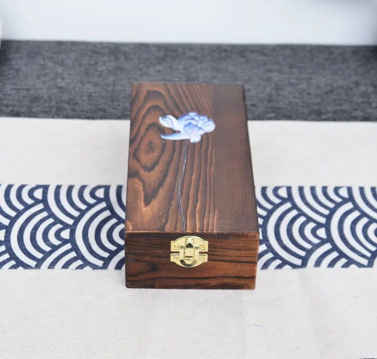 Customized Multicolor Paulownia Solid Wooden Jewelry Box For Gift Storage
