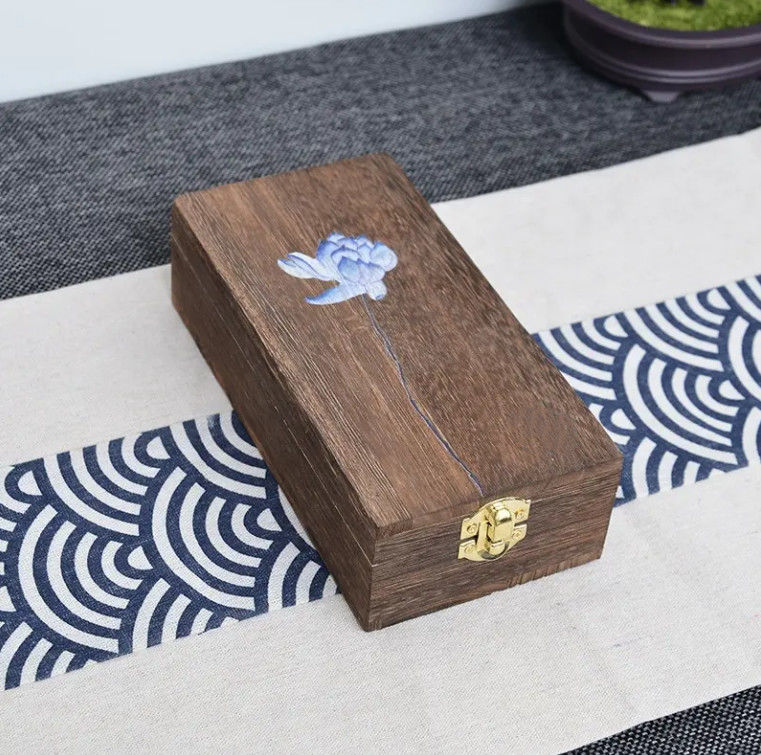 Customized Multicolor Paulownia Solid Wooden Jewelry Box For Gift Storage