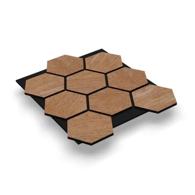 Modern Design Wood Veneer Acoustic Hexagon Panels Soundproof And Sound-Absorbing Wall Panels For Hotel Insulation