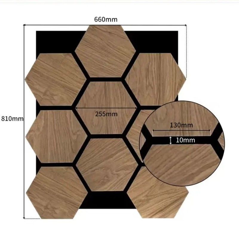 Modern Design Wood Veneer Acoustic Hexagon Panels Soundproof And Sound-Absorbing Wall Panels For Hotel Insulation