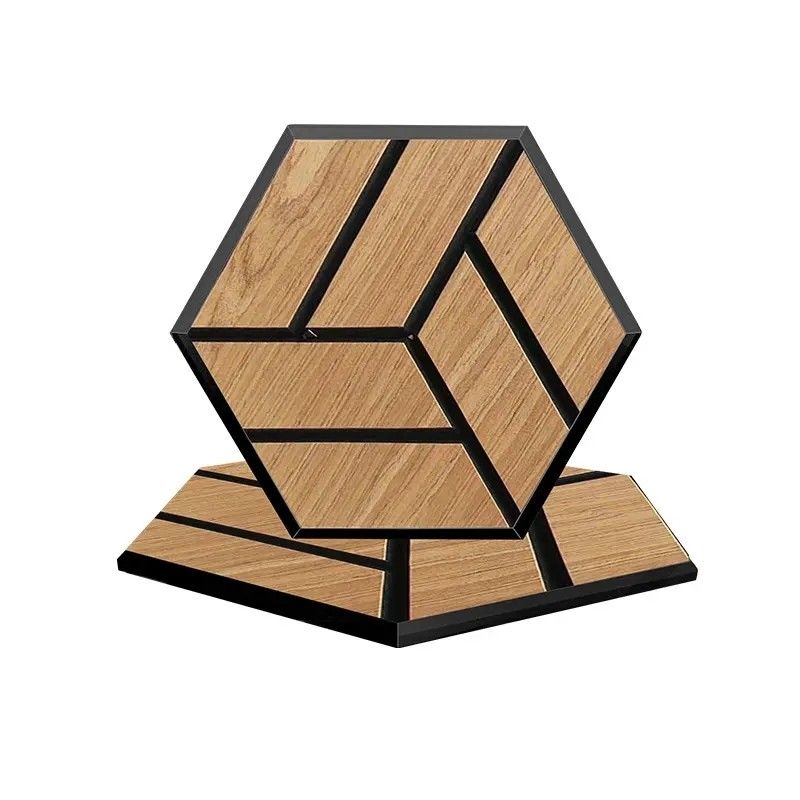 Modern Design Wood Veneer Acoustic Hexagon Panels Soundproof And Sound-Absorbing Wall Panels For Hotel Insulation