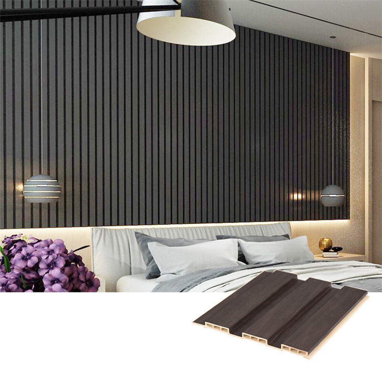 Indoor Decor Wood Plastic Composite Cladding Fluted 3d Wall Board WPC PVC Interior Wall Panel