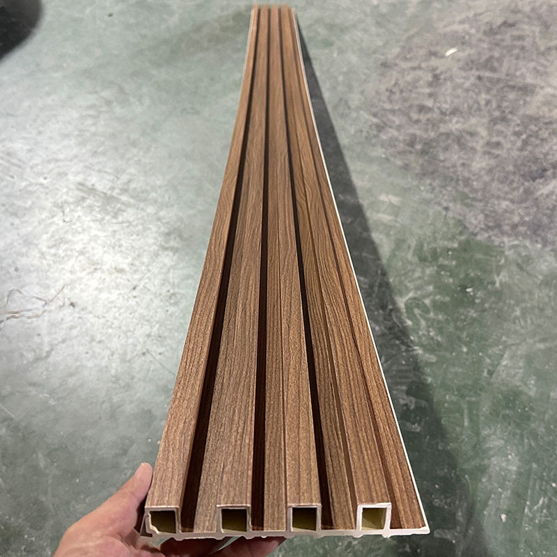 Chinese Factory WPC Fluted Wall Panel PVC Board Slatted WPC Panel for Interior Decoration Wpc Wall Panel