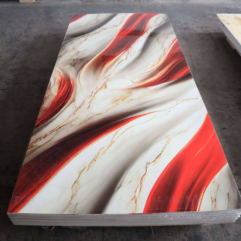 Latest PVC Marble Sheet With UV Coating Waterproof Interlocking Installation For Living Room.