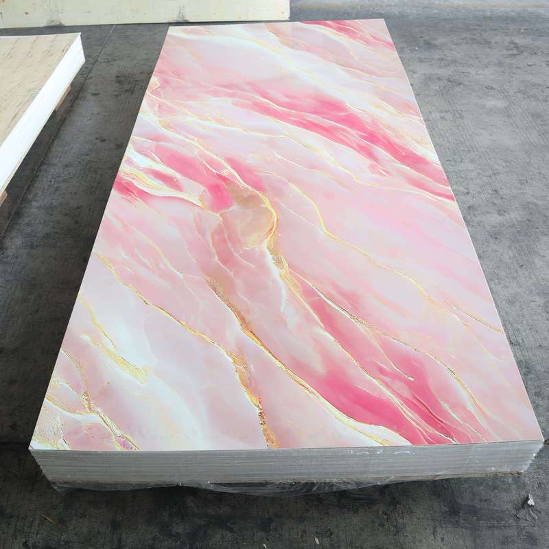 Latest PVC Marble Sheet With UV Coating Waterproof Interlocking Installation For Living Room.