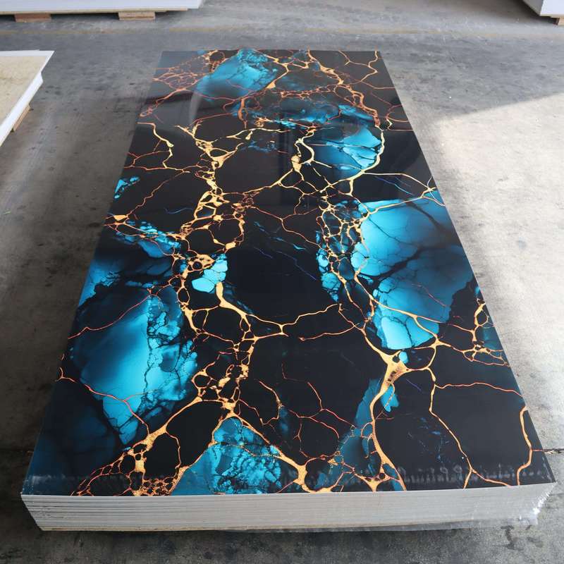 Latest PVC Marble Sheet With UV Coating Waterproof Interlocking Installation For Living Room.