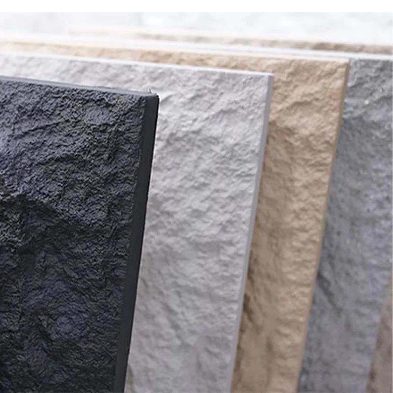 Modern Design Outdoor Exterior Decorative PU Faux Rock Polyurethane Stone Panel With Geometric Pattern