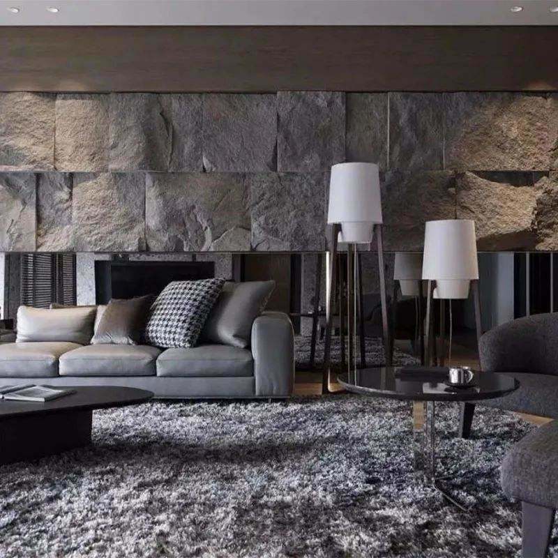 Modern Design Outdoor Exterior Decorative PU Faux Rock Polyurethane Stone Panel With Geometric Pattern