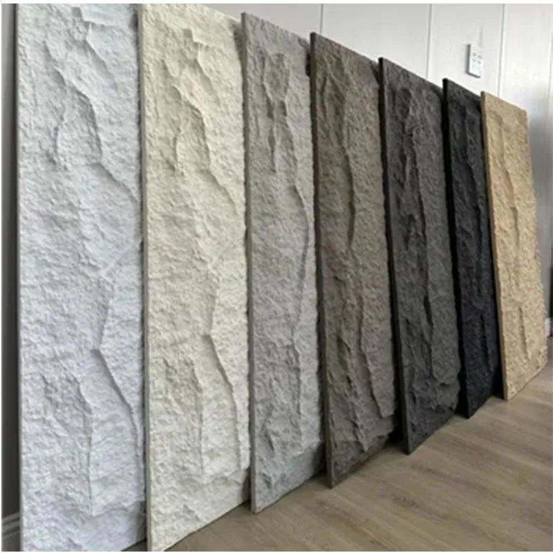 Light Weight Outdoor Exterior Decorative PU Faux Rock Polyurethane Stone Panel 3d Pu Stone Wall Panel