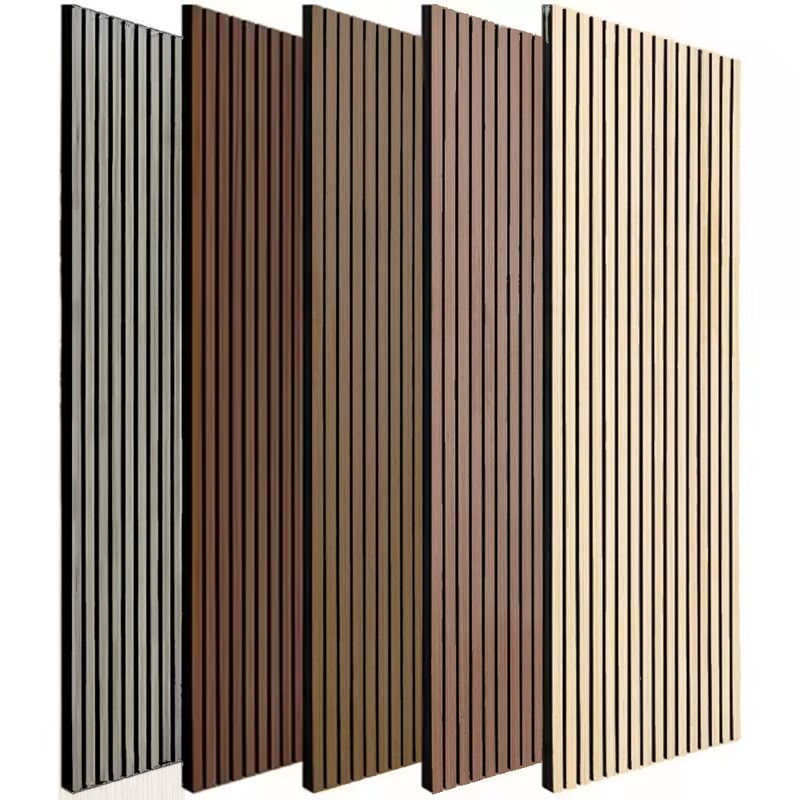 Modern Wood Slat Acoustic Panels for Home Office or Studio Soundproof Decorative Wall Cladding for Interior Design