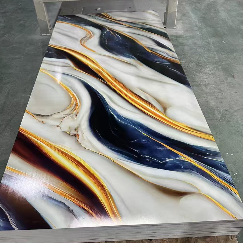 1220*2440mm Customized Color UV Board PVC Marble Sheet Wall Panel for Interior Wall Decoration