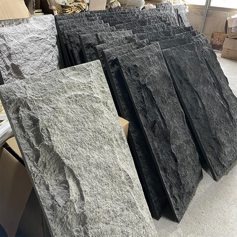 3D Faux Stone Wall Panels PU Wainscoting Panel for Interior Wall Decor PU Stone Cement Texture Thicker Accent for Wall Decor