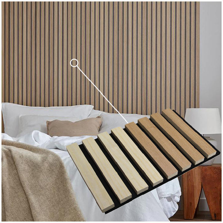 Flexible Acoustic Eco-MDF Sound-proof Slat Wall Panels Modern Design 3D Model Design 21mm Thickness