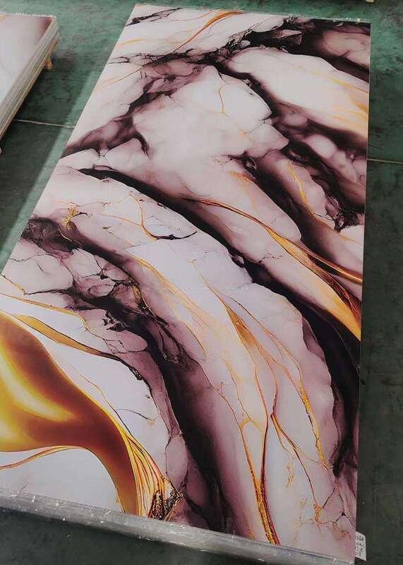UV Marble Sheet Modern PVC Wall Panel High Glossy Decorative Board Plastic for TV Background Interior Home 1220x2440mm*3mm