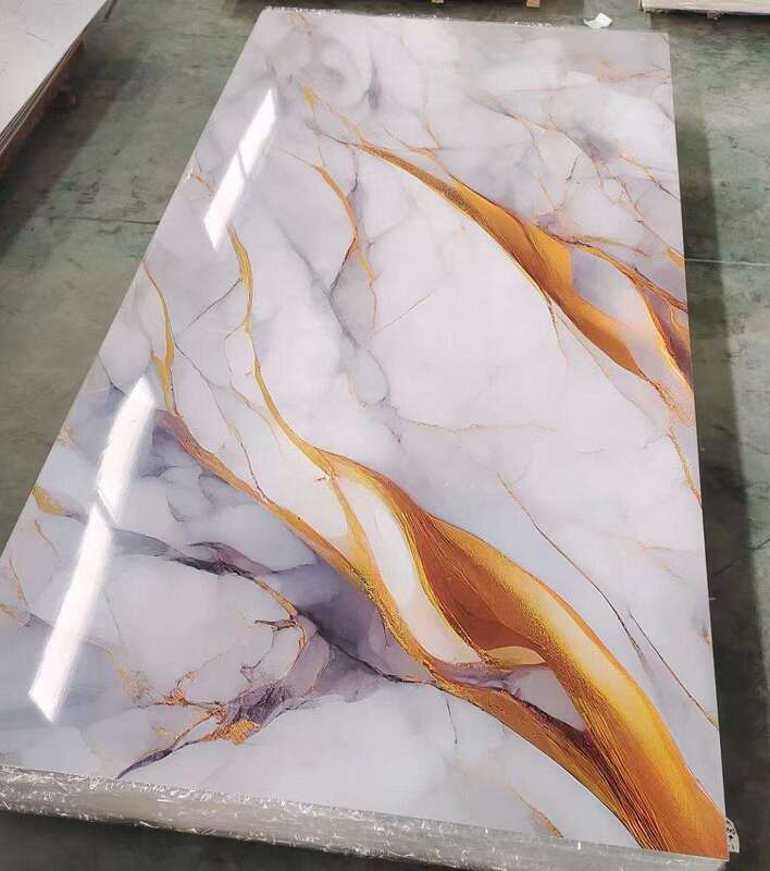 UV Marble Sheet Modern PVC Wall Panel High Glossy Decorative Board Plastic for TV Background Interior Home 1220x2440mm*3mm