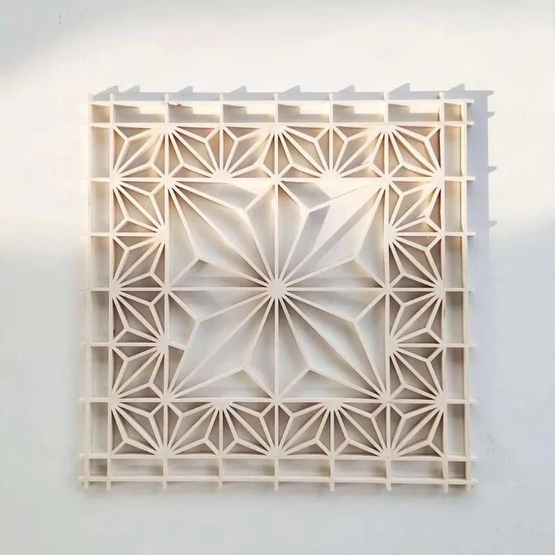 High-tech traditional purely handmade wood flower chips or Kumiko for furniture or windows