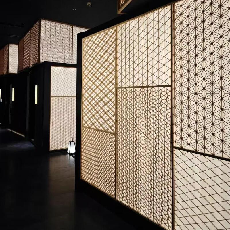 Woodworking Kumiko Wood Crafts for Wood Door Window Wooden Box Japanese Restaurant Decoration Partition