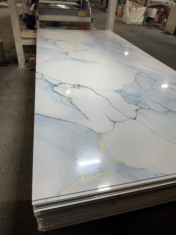 Factory Direct Supply 2.5mm 2.8mm Thickness 4*8Feet PVC Marble Sheet UV Board Waterproof Flame Retardant Anti-Scratch