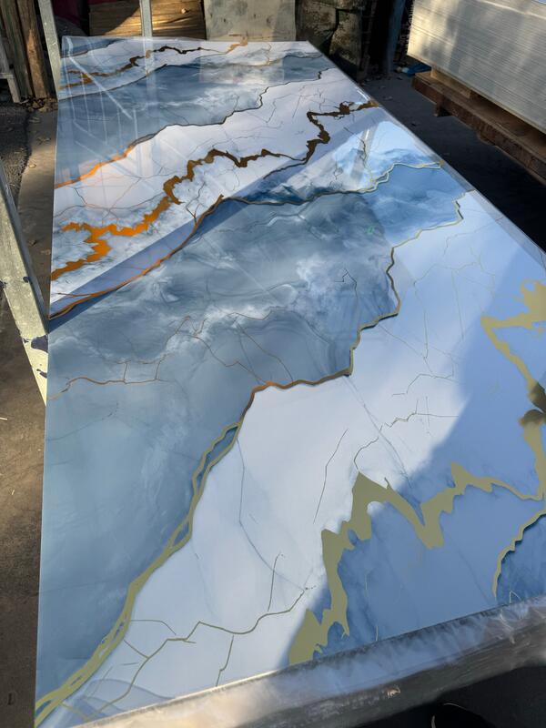 Factory Direct Supply 2.5mm 2.8mm Thickness 4*8Feet PVC Marble Sheet UV Board Waterproof Flame Retardant Anti-Scratch