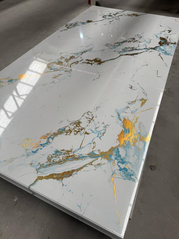 Factory Direct Supply 2.5mm 2.8mm Thickness 4*8Feet PVC Marble Sheet UV Board Waterproof Flame Retardant Anti-Scratch