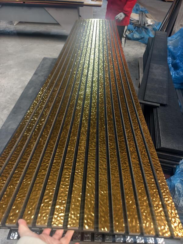 Modern Design Polyester Fiber Acoustic Wall Panel Soundproof 3D Water Ripple Design Sound-Absorbing Slat Grille Decorative Panel