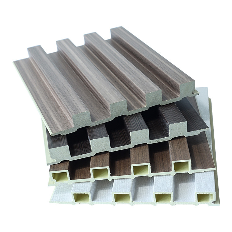 Eco wpc board manufacturers indoor interior decoration wood plastic composite PVC Coating Cladding Fluted wpc wall panel