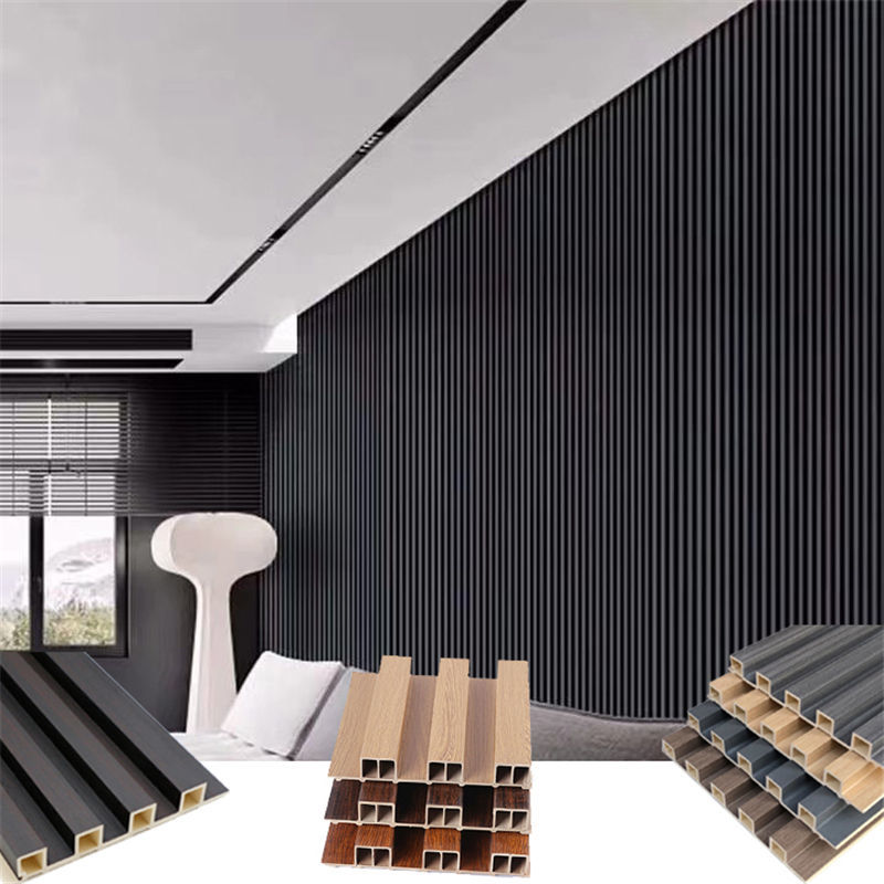 Indoor Decor Wood Plastic Composite Cladding Fluted 3d Wall Board WPC ...