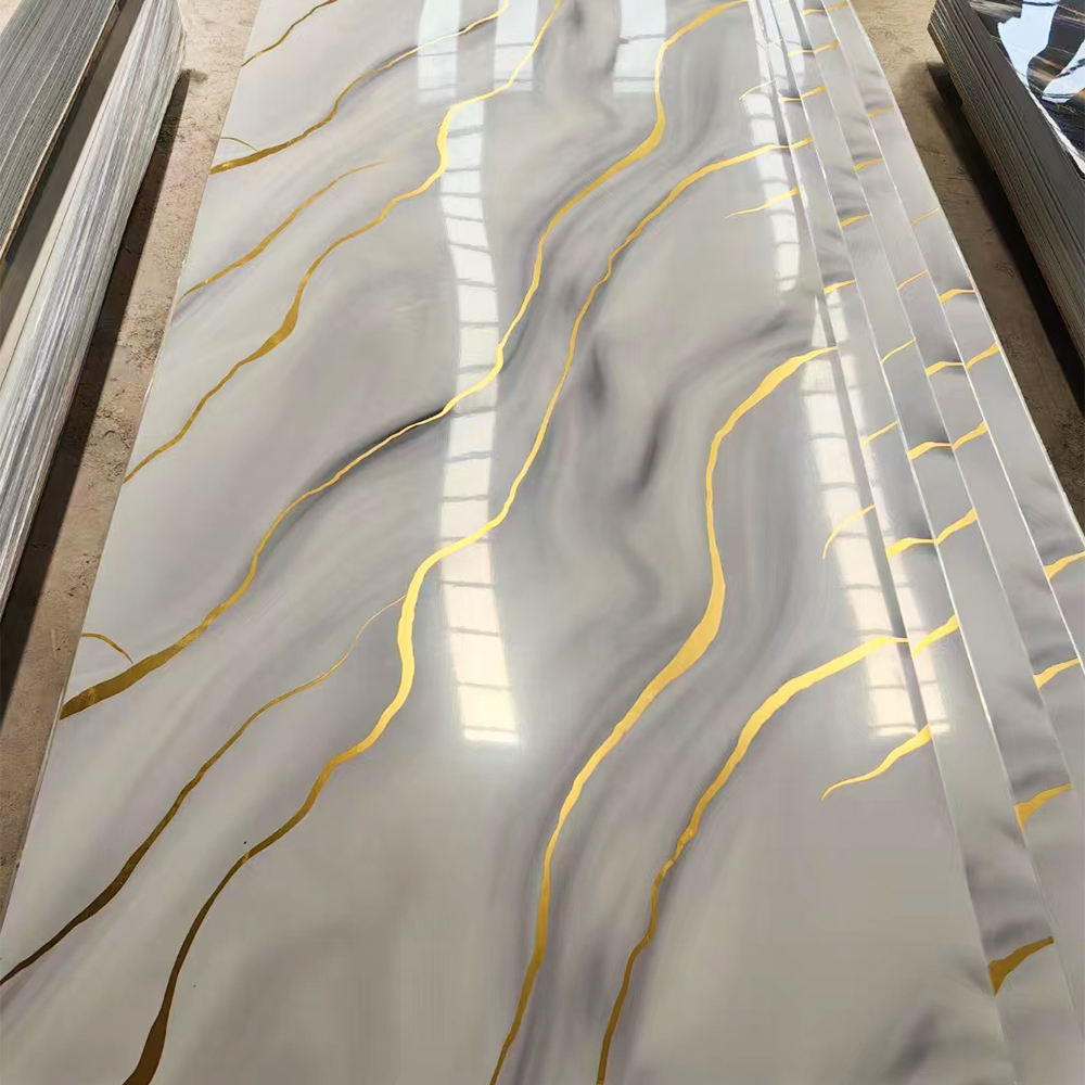 1.22m*2.44m Modern Waterproof PVC Marble Wall Panel Easy DIY UV ...