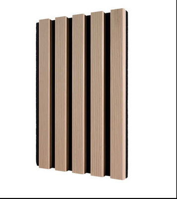 Stylish 21mm Interior Wpc Wall Panel Kayu MDF Base Slat Akustik Dengan PET Core
