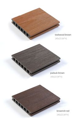WPC Outdoor Tile 3D Embossed Wood Plastic Composite Decking For Garden