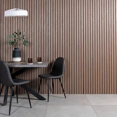 Modern Design Akupanel Acoustic Slat Wall Panel Wood MDF Material for Hotel Soundproof and Graphic Design Solution Capable