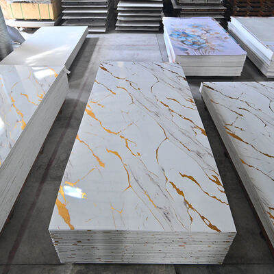 Gold Powder Stone Vein Wall Pabel Marble-patterned UV High-gloss Marble Moisture-Proof Large Custom Thickness PVC Marble Sheet