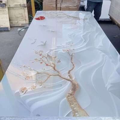 Factory Direct Supply Flexible PVC Marble Sheet 3D Print Color Wholesale UV Coating Board Wall Decorative Panel