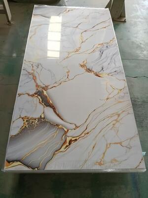 Factory Direct Supply Gold Color Wholesale UV Coating Board Flexible PVC Marble Sheet Wall Decorative Panel